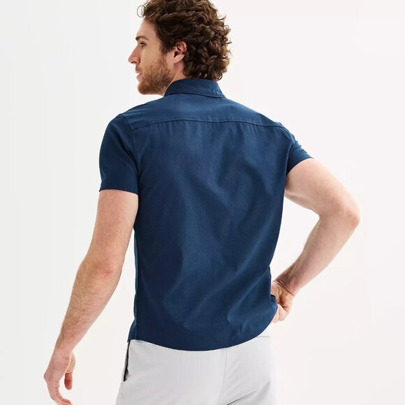 Men's FLX Slim XL Performance Untucked-Fit Button Down Shirt - Picture 10 of 12